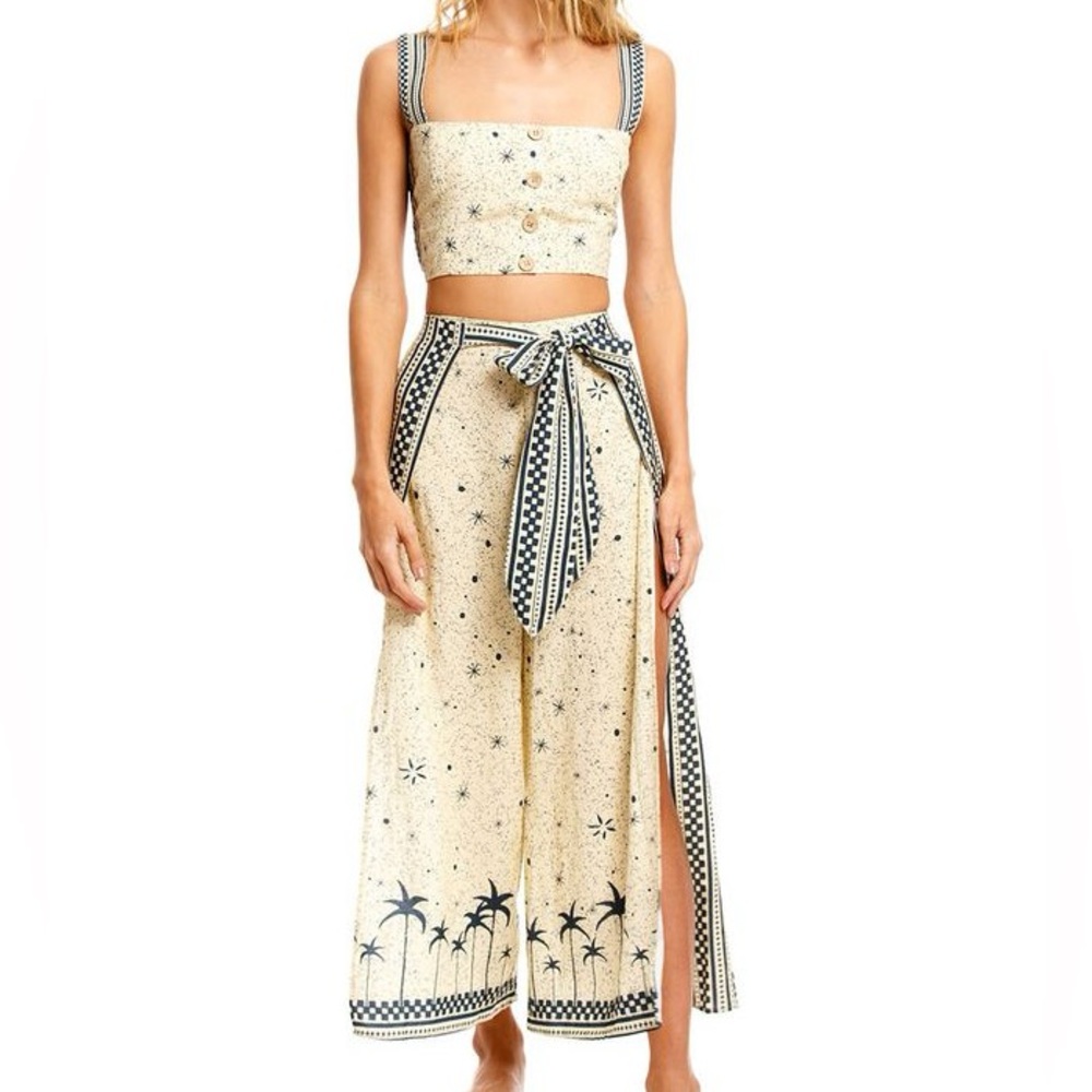 Agua Bendita Cream and Black Jumpsuit